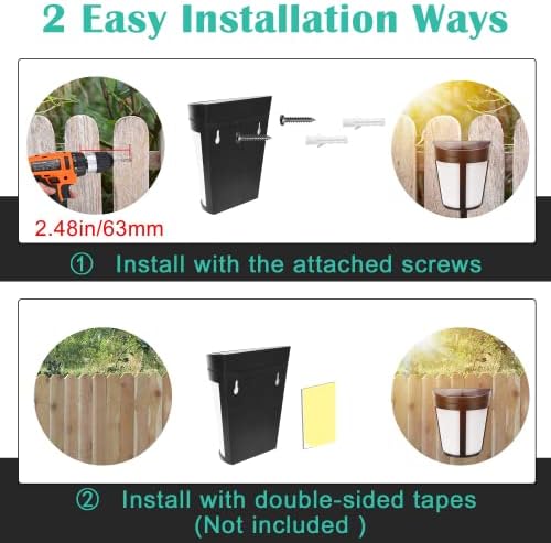JACKYLED Solar Fence Lights Outdoor Solar Powered Deck Lights Dusk to Dawn Waterproof LED Garden Decorative Lighting for Yard Wall Patio Step Post, Cool White/Color Changing, 8 Pack