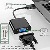 HDMI to VGA Adapter, Gold-Plated HDMI to VGA Converter (Male to Female) Compatible with Computer, Desktop, Laptop, PC, Monitor, Projector, HDTV, Chromebook, Raspberry Pi, Roku, Xbox and More (1PCS) - Image 2