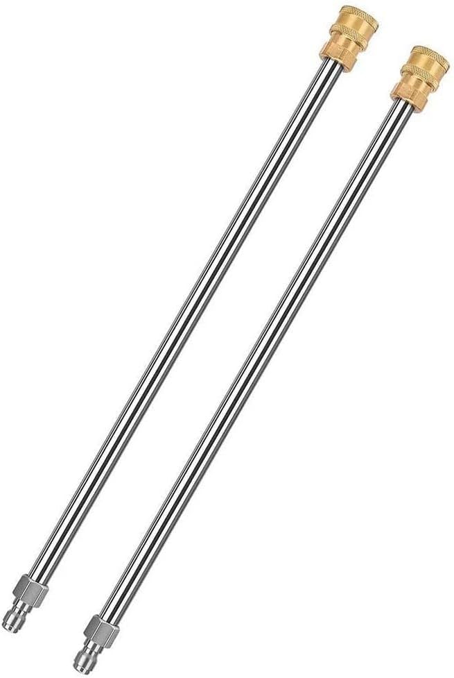 様々なアクセサリーと互換性のある頑丈なステンレス製高圧洗浄ワンド（ライトグレー）