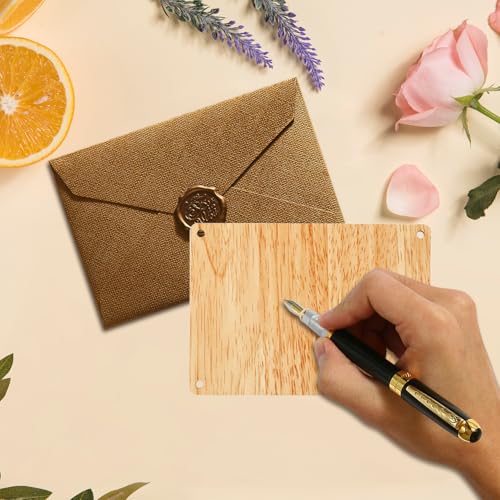 VOYANTE Einzugsgeschenke Wohnung Holzkarte mit Umschlag, Hauseinweihung Umzug Geschenk, Wunscherfüller Geldgeschenke Verpackung, Gutschein Holz Karte zum Einzug im Neuen Zuhause