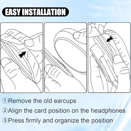 Repuestos de almohadillas de gel refrigerante para auriculares Audio-Technica ATH-M50X y modelos compatibles miniatura 6