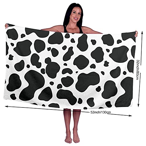 Xwqwer Cow Print Microfiber Sand Free Quick Dry Beach Towel For Men Women, Lightweight Oversized Thin Super Absorbent Bath Towel Pool Swimming Travel Gym Camping #TOP1