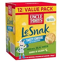UNCLE TOBYS Le Snak Tasty Cheese Dip And Crackers Value Pack, 1 Box of 12, 264g