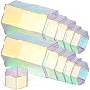 Jetec 12 Pcs Acrylic Display Risers Hexagonal Jewelry Display Stands Perfume Jewelry Showcase Acrylic Jewelry Display Organizer for Collectible Figures Jewelry Display, 6 Sizes (Rainbow Color)