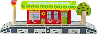 Bigjigs Rail Village Station - Station for Wooden Train Set, Quality Bigjigs Train Accessories for Pretend Play & Role Play, Bigjigs Train Toys