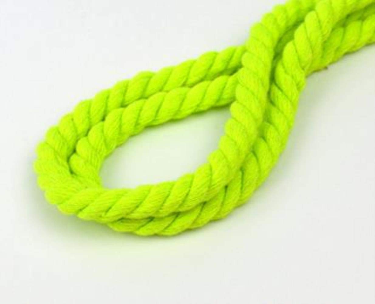 AOM 12mm 3 Parti Corde Intrecciate 100% Cotone Corda ritorta Spessa per Borsa Artigianale Artigianale Fai-da-Te Accessori Tessili per la casa Accessori per la Corda Cavo, Verde Fluorescente