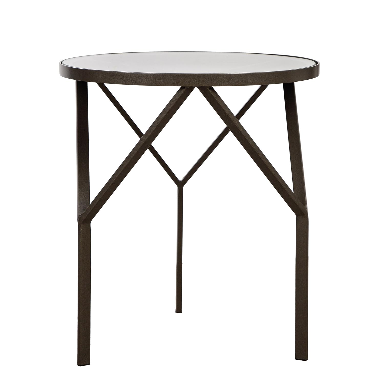 GILDE Triade Side Table Metal Anthracite Round Shape Metallic Look Diameter 44 cm x Height 49 cm