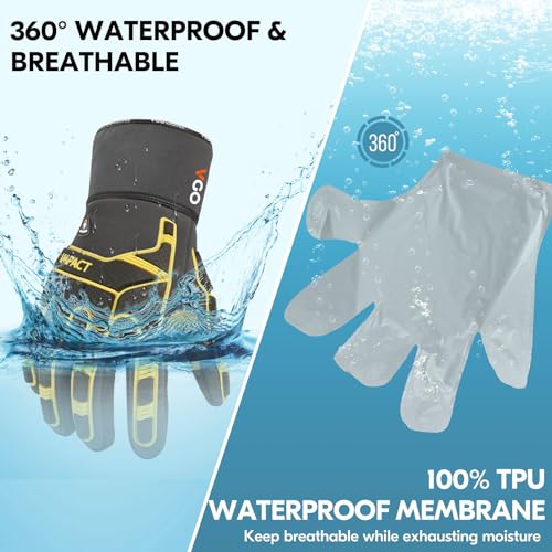 Vgo... Winter Waterproof Work Gloves Anti Impact Cowhide Touchscreen - Image 3