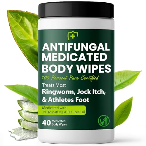Body Wipes with 1% Tolnaftate for Ringworm, Jock Itch &amp; Athlete's Foot