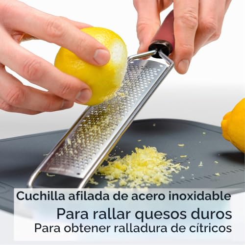 Miniatura 2 de Deiss Pro Rallador De Queso Rayador De Cocina Para Citricos, Parmesano, Jengibre, Ajo, Nuez Moscada, Chocolate, Verduras, Frutas - Hoja Afilada De Acero Inoxidable - Apto Para Lavavajillas
