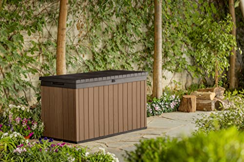 Keter Darwin - Arcón Exterior, Baúl almacenaje, Capacidad 570L, Resina, Color marrón, Ordenación...