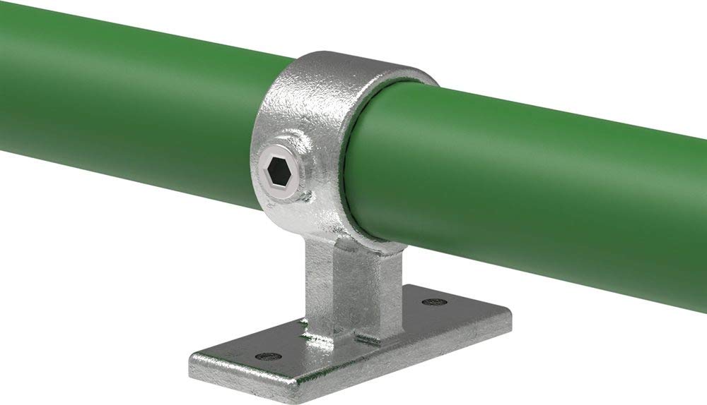 Fenau (Unoccupied) | Central Support Pipe Connector/Fitting, Handrail Bracket/Wall Bracket, Ø 48.3 Mm, Malleable Cast Iron, Hot-Dip Galvanized, Incl. Screws/Straight