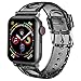 Wolait Compatible with Apple Watch Band 41mm 40mm 38mm, Premium Clear Glitter Soft Silicone Strap for iWatch Series 9/8/7 SE Series 6/5/4/3/2/1 Women Girls, Black/Silver