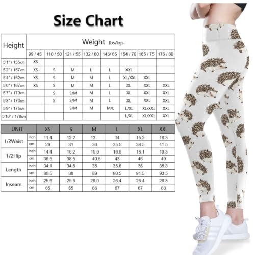 Leggings de compresión de cintura alta con estampado de erizo marrón 2
