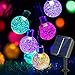 Led Lichterkette Solar Aussen Auting 60 LEDs Kugeln Lichterkette Bunt 11M Kristall 8 Modi Außenlichterkette Wasserdicht Kristallbälle Beleuchtung für Garten Terrasse Bäume Hof Haus Party Deko