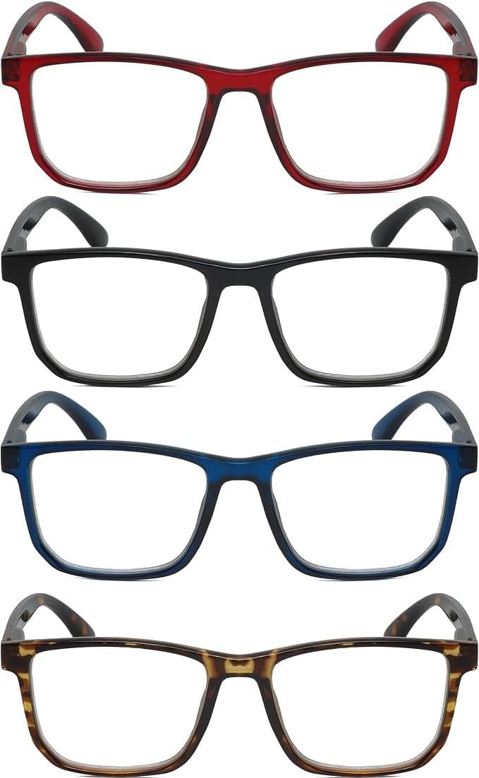 Calabria R861 Rectangular Reading Glasses Men Women Designer Trendy Eyeglass Modern Fashion Readers w/Semi-Hard Zipper Case