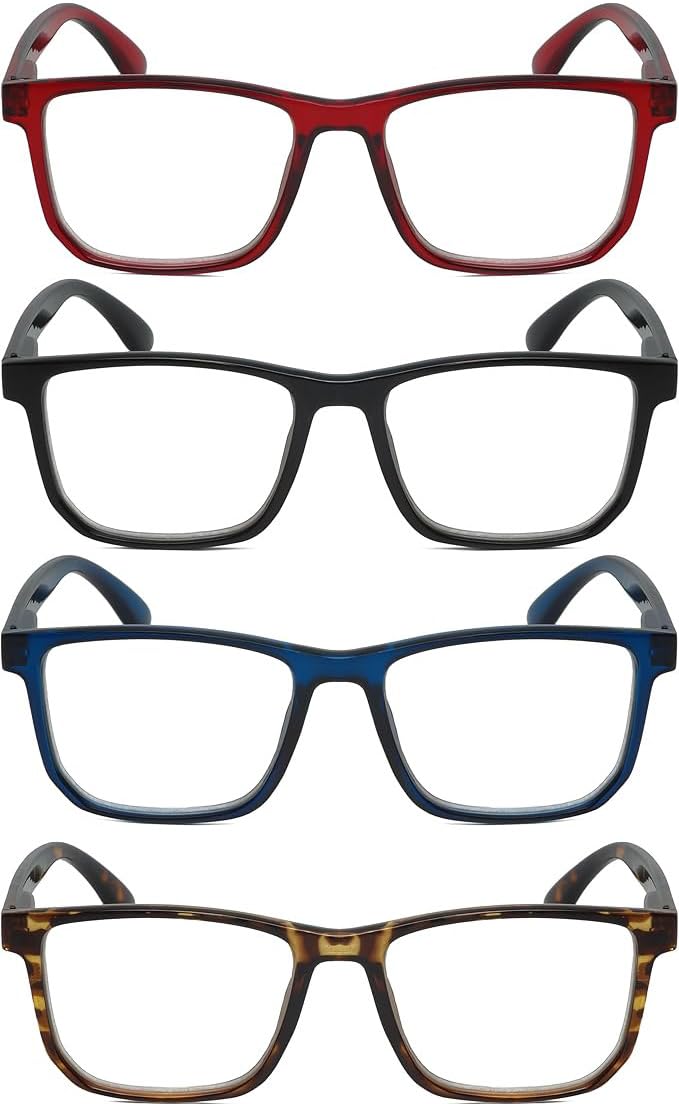 Calabria R861 Rectangular Reading Glasses Men Women Designer Trendy Eyeglass Modern Fashion Readers w/Semi-Hard Zipper Case