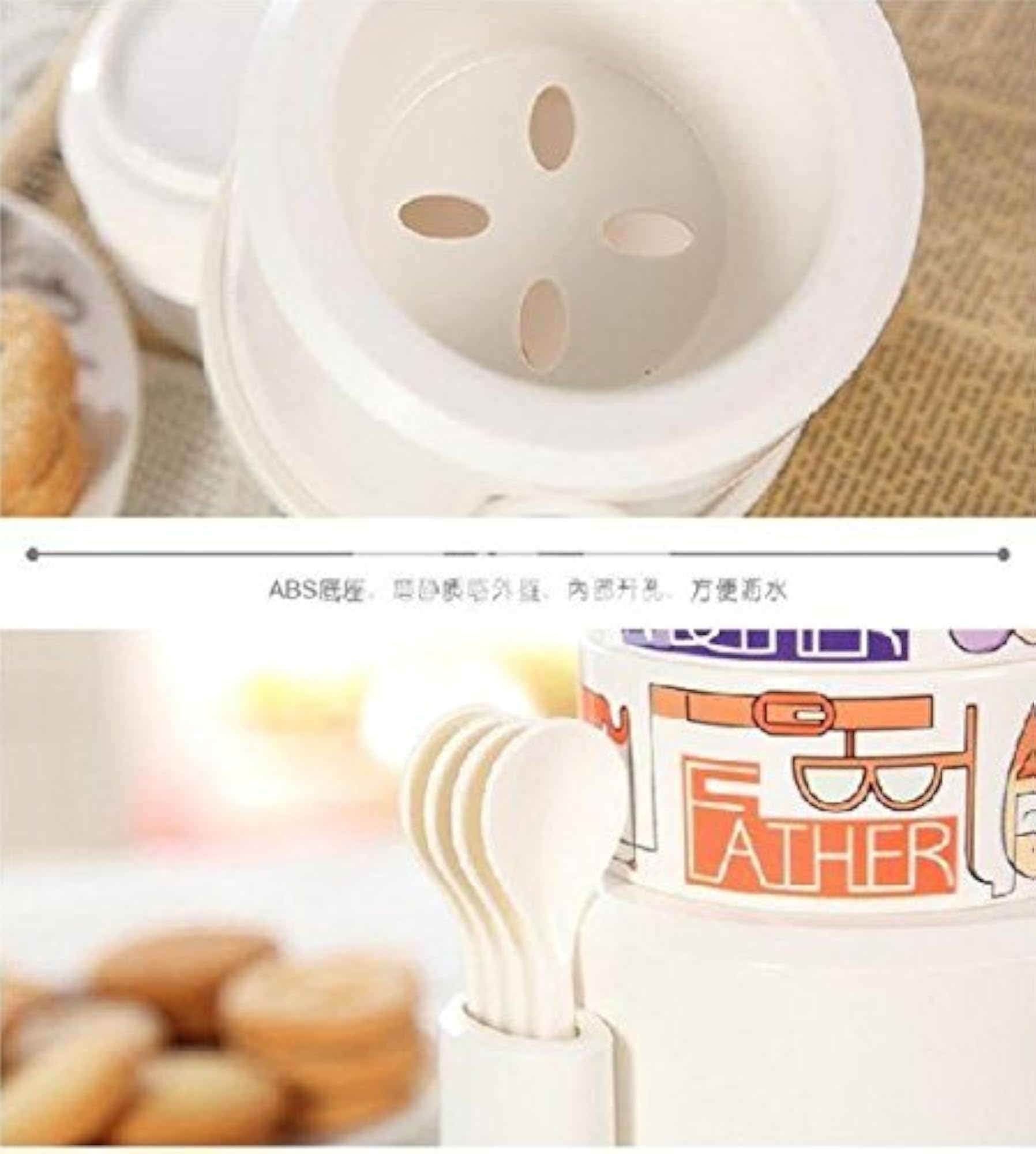 Stylish Rainbow Cup Set with Handle and Spoon