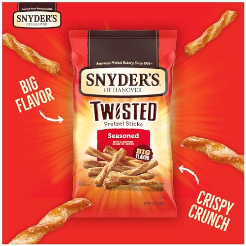 Image of Snyder's of Hanover Pretzel, Seasoned Twisted Pretzel Sticks, 2.25 oz Pack of 12 bundled by SUPERDEALS with mystery gift in every order