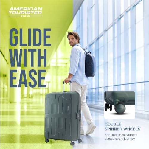 Image of American Tourister Ivy 2.0 | Large Size Check-in Trolley Bag (79 cm) | 360 8 Wheel Travel Luggage | Hard Case Polypropylene (PP) Suitcase | Combination Lock | Dark Forest