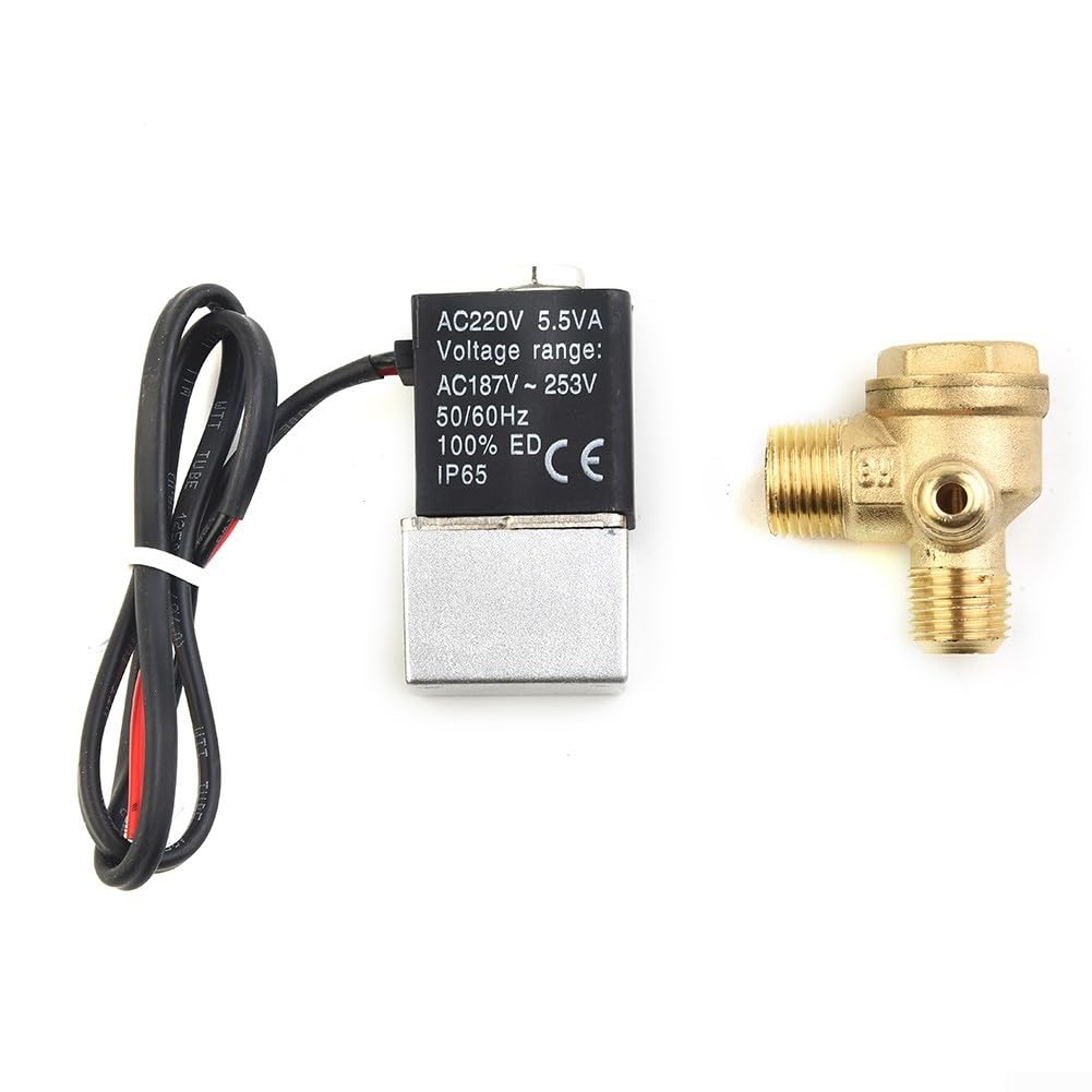 SPORTARC Magnetventil, Luftkompressorzubehör Kleines Luftpumpen-Magnetventil, geräuschloses und ölfreies Maschinen-Rückschlagventil DC12V(A)