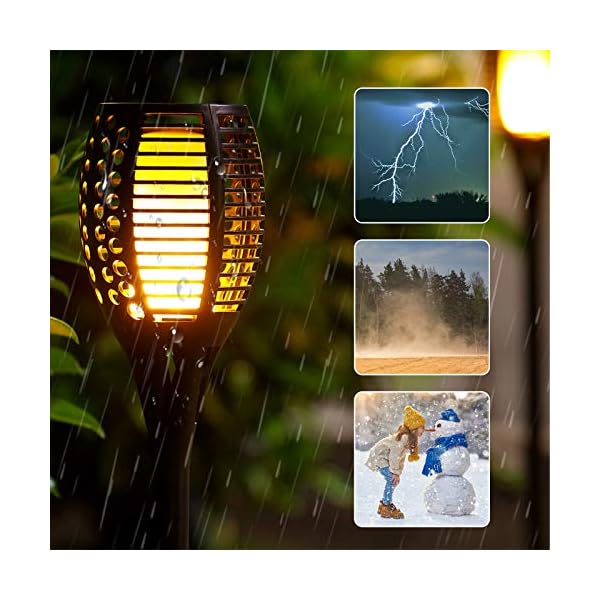 OPAMOO Solar Flammenlicht, 96 LED Solarleuchten Garten IP65 Wasserdicht Solarlampe Garten Fackeln Außen Solar… – Bild 5