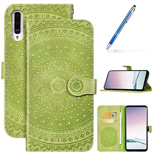 Robinsoni Case Compatible with Samsung Galaxy A70 Phone Case Wallet Galaxy A70 Leather PU Phone Cover Shockproof Kickstand Case Flip Note Book Style Phone Cover Heavy Duty Case Hard Case Mandala