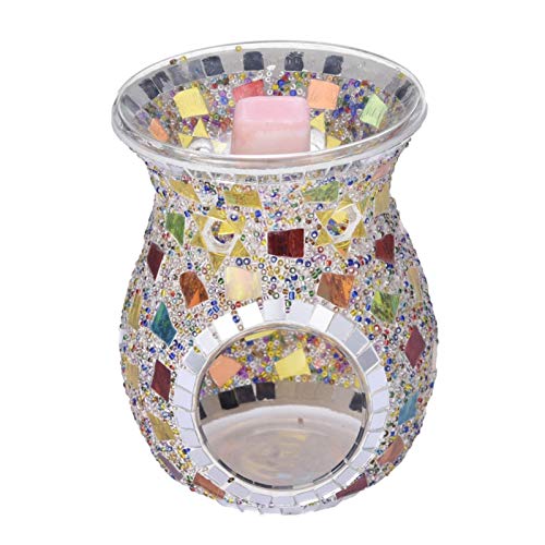 aniceday Glas Aromalampe Teelichthalter Duftlampe Teelicht Aromalampe Teelicht Öl Aroma Lampe Öl Kerze Ofen Herz Duftlampe Für Home Tischdekoration (Keine Kerze) Cover