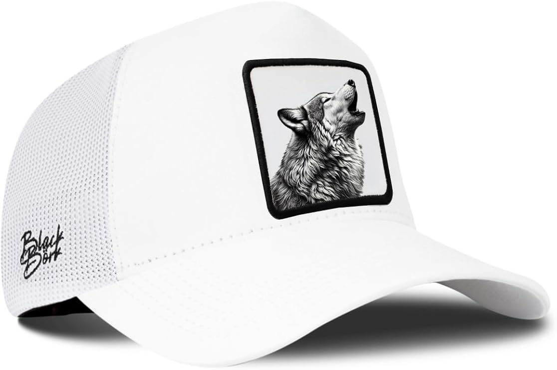 Kurt Logolu Beyaz Trucker Şapka