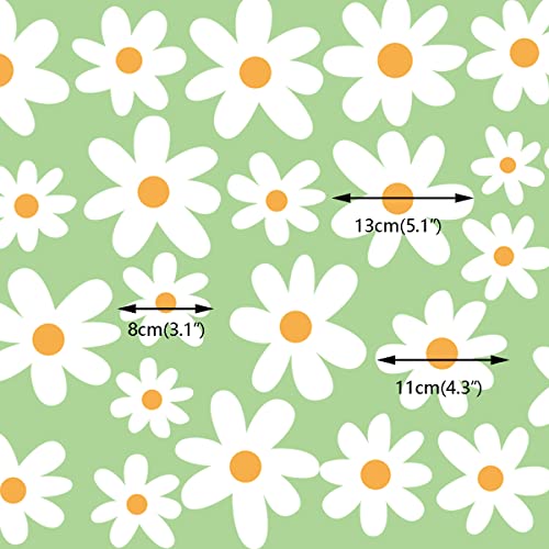 Runtoo Wall Stickers White Flowers Wall Stickers Boho Daisy Floral Wall Decorations Bedroom Girl Bathroom Living Room - Image 4