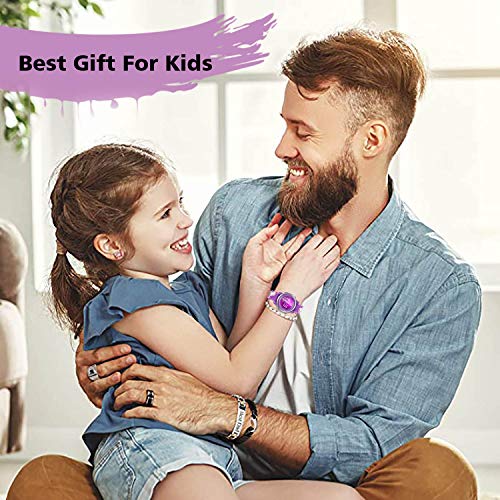 Image of Kids Watch Girls Age 3-10 - Upgrade 3D Cute Unicorn Cartoon 7 Color Lights Digital Waterproof Sports Outdoor LED Watches with Alarm Stopwatch for 3-10 Year Boys Girls Little Child Purple - Best Gift