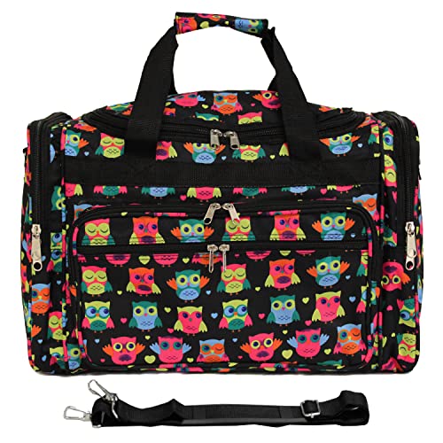 World Traveler Animal Prints 19-inch Duffel Bag, Owl Black