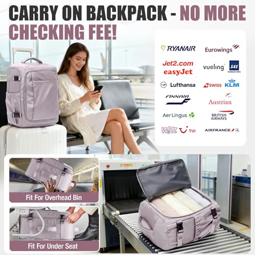 suwasp Travel Backpack Light Purple