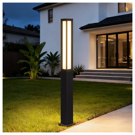 MVBT High 71 Inches Landscape Path Light, Outdoor Modern Luxury LED IP54 Waterproof Landscape Bollard Lighting for Lawn Patio Courtyard Driveway Pathway Decoration with High Voltage Wired