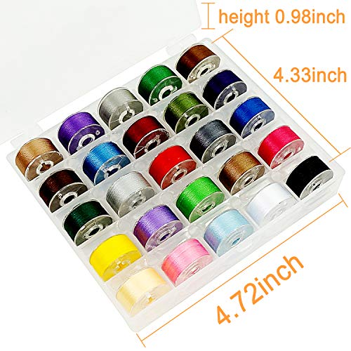 Image of New brothread 25pcs Size A SA156 Prewound Bobbin Thread -Assorted Colors | 70D /2(60 Weight), Polyester Thread Sewing Thread, Plastic Sided, Used for Embroidery and Sewing Machine