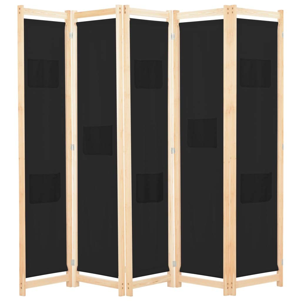 Paravent de chambre noir en bois massif pour créer un coin intimité