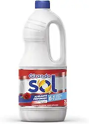 Alvejante Perfumado Floral Girando Sol 2L, Alvejante Perfumado Com Cloro Ativo, Vermelho, Um Aliado Indispensável Na Limpeza Pesada, Ação De Limpeza 6 Em 1, Sua Casa Merece O Melhor Cuidado