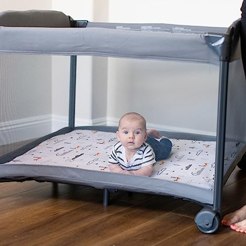 Image of Pack n Play Sheets, BROLEX 2 Pack Mini Crib Sheets,Stretchy Portable Fitted Playard Sheet Set, Convertible Playard Mattress Cover,Ultra Soft Breathable Material,Starsmoon Balloon