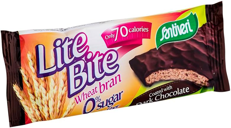 Santiveri Lite Bite Wheat Bran Coated with Dark Chocolate 17g