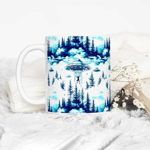 Taza de café extraterrestre UFO Abduction Loftipop 11oz miniatura 3
