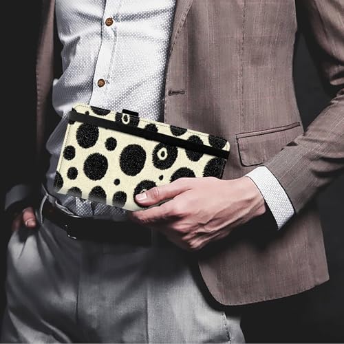 Image of FUYOCWE Checkbook Covers for Personal Checkbook,RFID Blocking Leather Check Book Covers Wallet with Pen Holder & Card Slot for Women Men -Dalmatian Spot Pattern