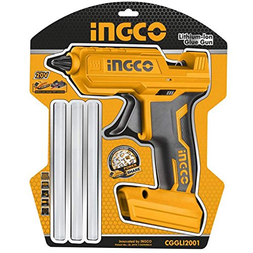 Ingco - Pistola termoadhesiva con batería de litio de 20 V
