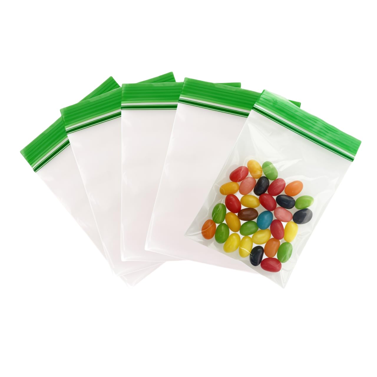 WACCOMT Pack 100pcs Green Reusable Freezer Bags 8x12 cm (3.15x4.72 inch)