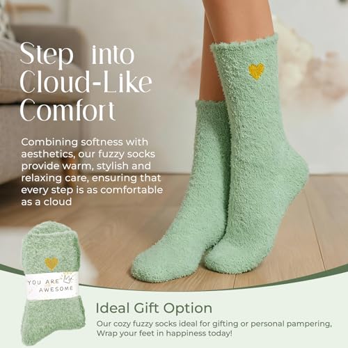 Image of American Trends Coral Fleece Cloud Fuzzy Socks Ultra-Soft Warm Sleep Socks Cozy Unisex Self-Care Gifts Boo Basket Stuffers