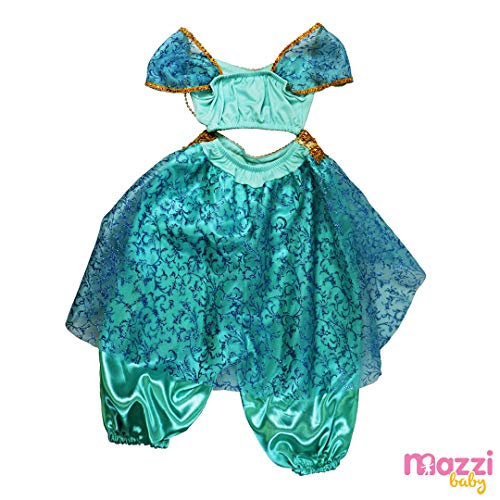 Fantasia Infantil Jasmine Odalisca Luxo Festa Aladdin Verde (G)