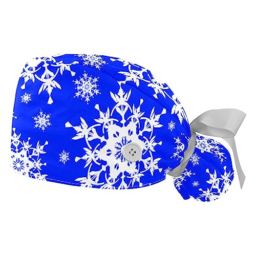 Berret Bouffant Flocons de Neige Réglable avec Bandeau Sudation Homme Femme