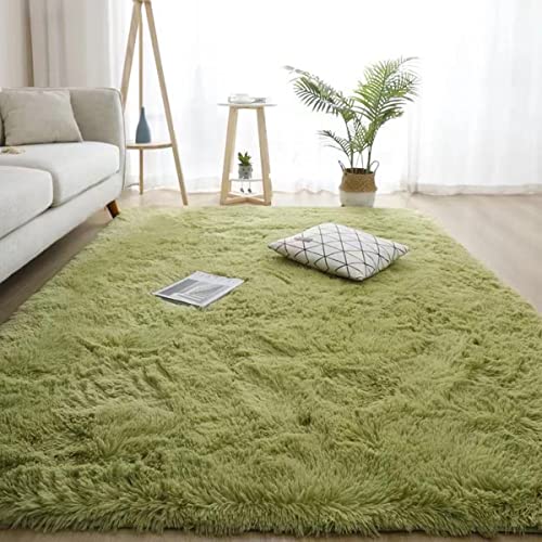 「Tuokus」ラグ カーペット シャギーラグ 滑り止め 絨毯 ふわっと手触り優しい ラグマット 6畳7畳4畳5畳 おしゃれ (グラスグリーン 120*200cm約1.5畳)