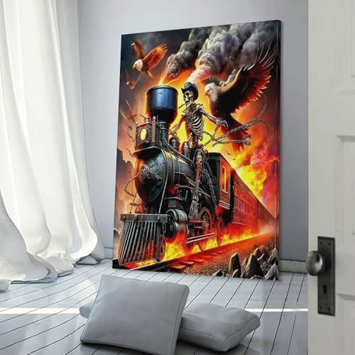 Peintures Sur Toile Halloween motif train de nuit décoration chambre 24x36
