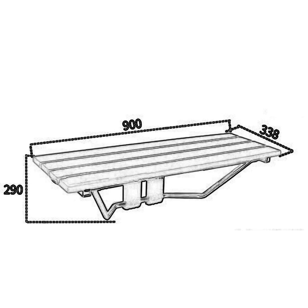 CHEWYNP Silla de baño Taburete de Ducha Asiento de Seguridad Baño Asiento de Ducha de Madera Maciza Estante de Acero Inoxidable, Taburete de Ducha Montado en la Pared, Entrada del Pasillo