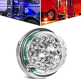 Partsam 1Pcs Dual Revolution 17LED Watermelon Light for Semi Truck, Red Stop Turn Signal Marker Lights to Blue Auxiliary Lights, Replacement for Freightliner Kenworth Peterbilt